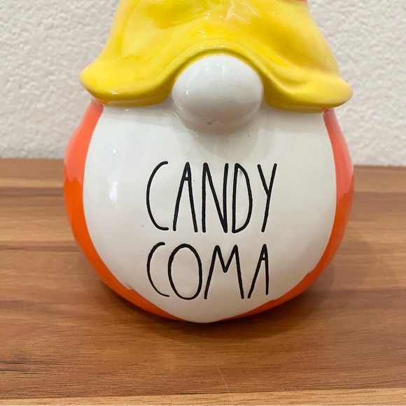RAE DUNN Candy Coma Candy Corn Gnome Ceramic Halloween Figurine Fall Decor - Picture 3 of 12
